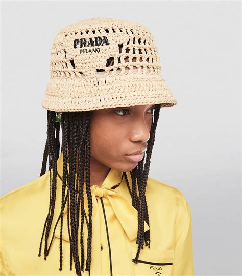 prada bucket hat crochet|fluffy bucket hat prada.